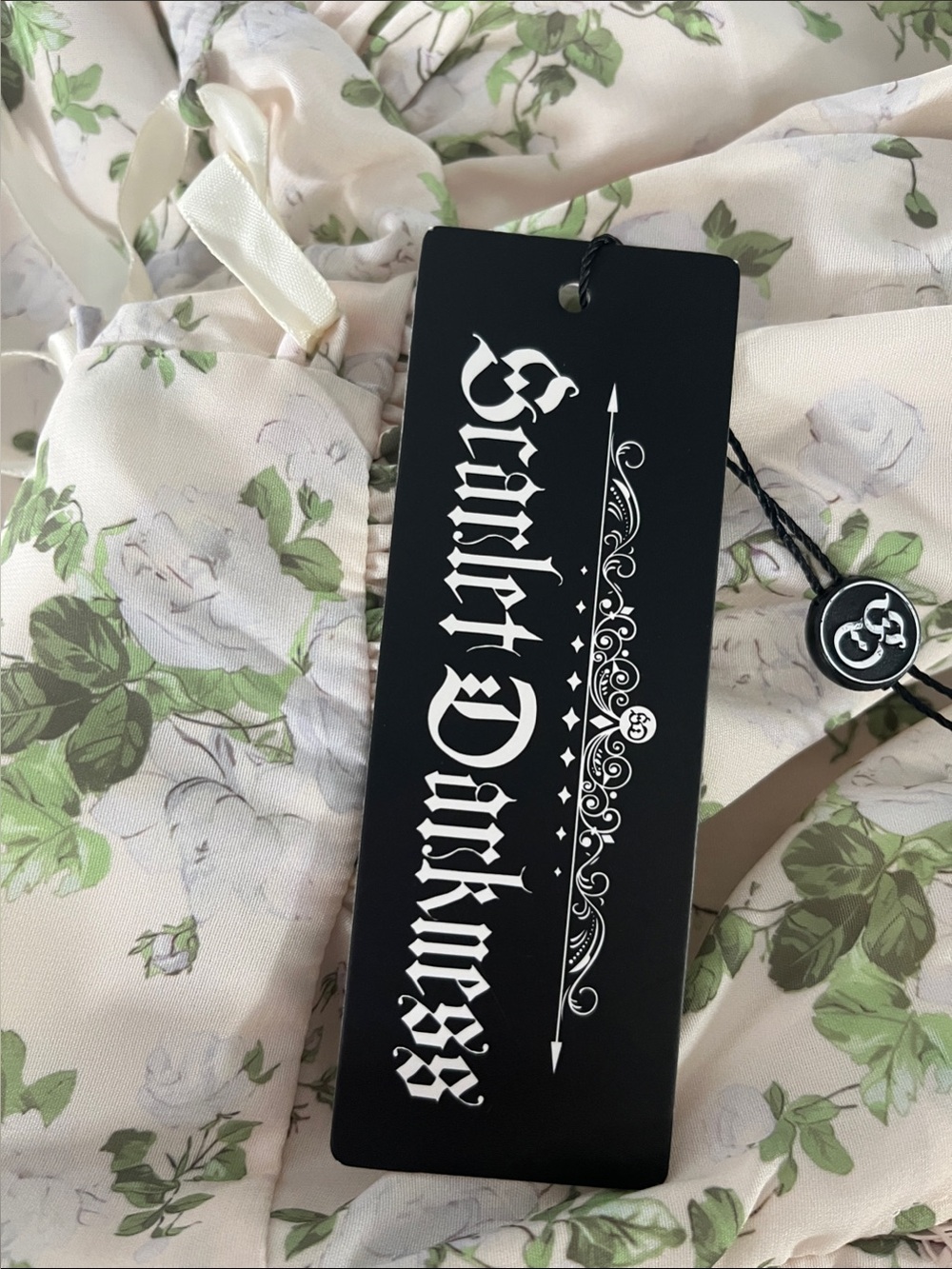 Scarlet Darkness Spring Victorian Pastoral Milkmaid Pockets Dress Medium NWT - Picture 6 of 9